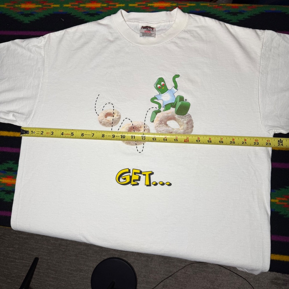 Vintage PowerPro Oneita Gumby Get Frosted Cereal White Graphic T-Shirt XL - Picture 4 of 5